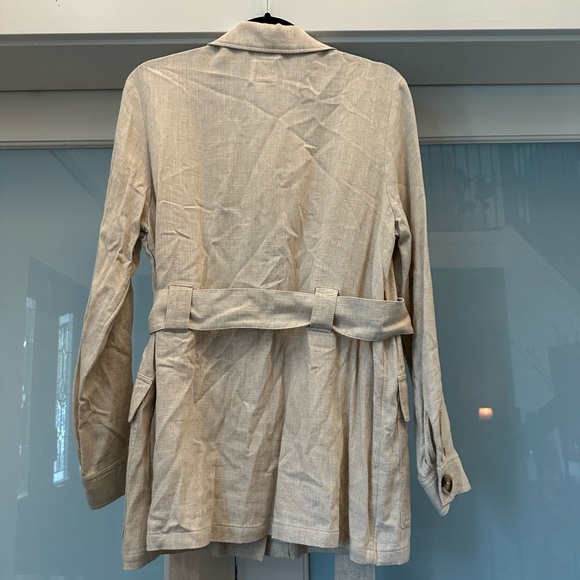 Linen belted utility jacket safari inspired - Picture 2 of 3